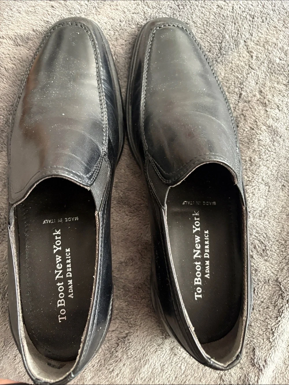 To Boot Black Leather Slip-On Loafers - Classic Moc Toe